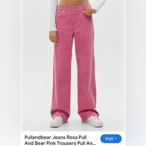 Pull&Bear women’s pink wide leg jeans size 6